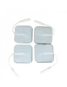 Electrodos adhesivos pregelados cuadrados con cable de 5x5cm fco4002002