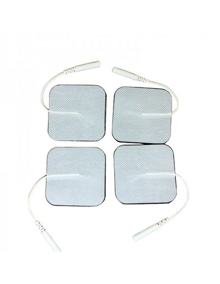 Electrodos adhesivos pregelados cuadrados con cable de 5x5cm fco4002002