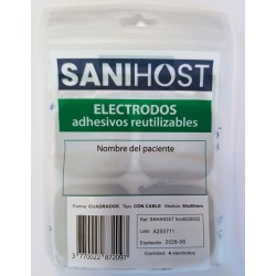Bolsa de 4 electrodos 5x5cm con cable
